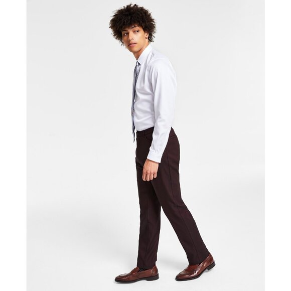 Tommy Hilfiger Men's TH Flex Modern Fit Four-Pocket Twill Pants Burgundy B4HP - Picture 1 of 6